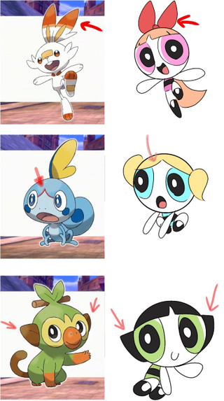 Illustration for article titled Pokémon Sword And Shield's Starters Kinda Look Like Powerpuff Girls